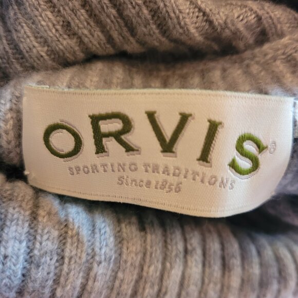Orvis Women's 100% Cashmere Ribbed Turtleneck Sweater Light Gray XL - Picture 4 of 10